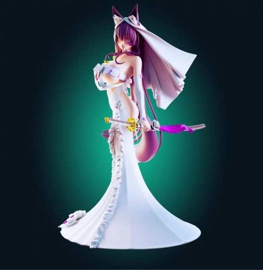 碧蓝航线武藏Musashi婚纱装舰娘角色雕刻手办3D打印STL模型
