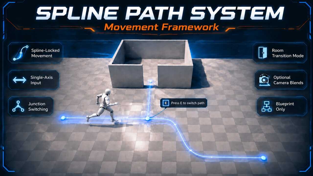 Spline Path System – Movement Framework For Unreal Engine Free Download样条路径移动系统（Blueprint专用）